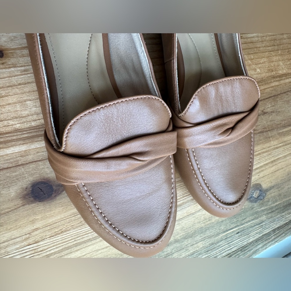 TALBOTS Ryan Twist Nappa Leather Loafers Brown Flats 6.5 - Picture 2 of 8